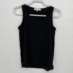 Ann Taylor Loft Women's Round Neck Sleeveless Tank Top Blouse Black Size XSP